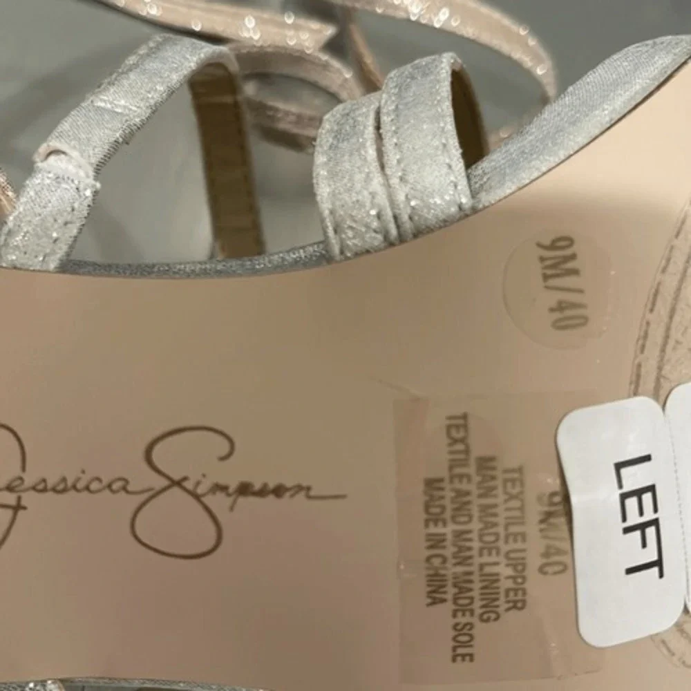 JESSICA SIMPSON SANDAL stiletto gold & silver NEW shoes Womens size 9‎
